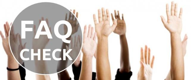 FAQ Check - photo of raised hands